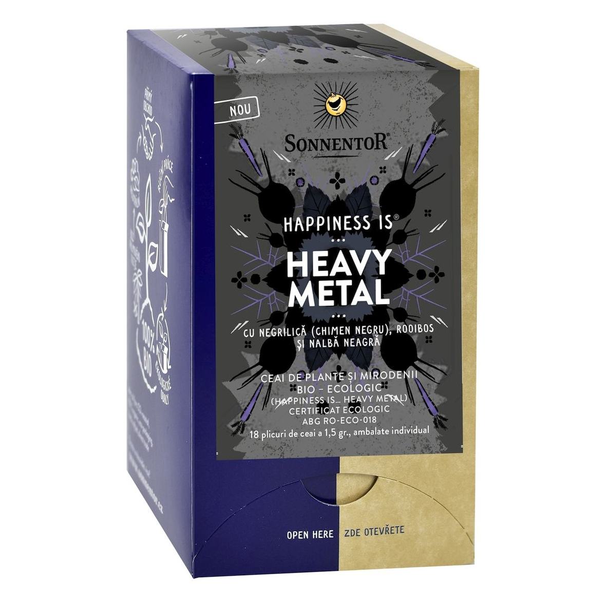 Ceai Happiness Is! HEAVY METAL, 18Plic AI