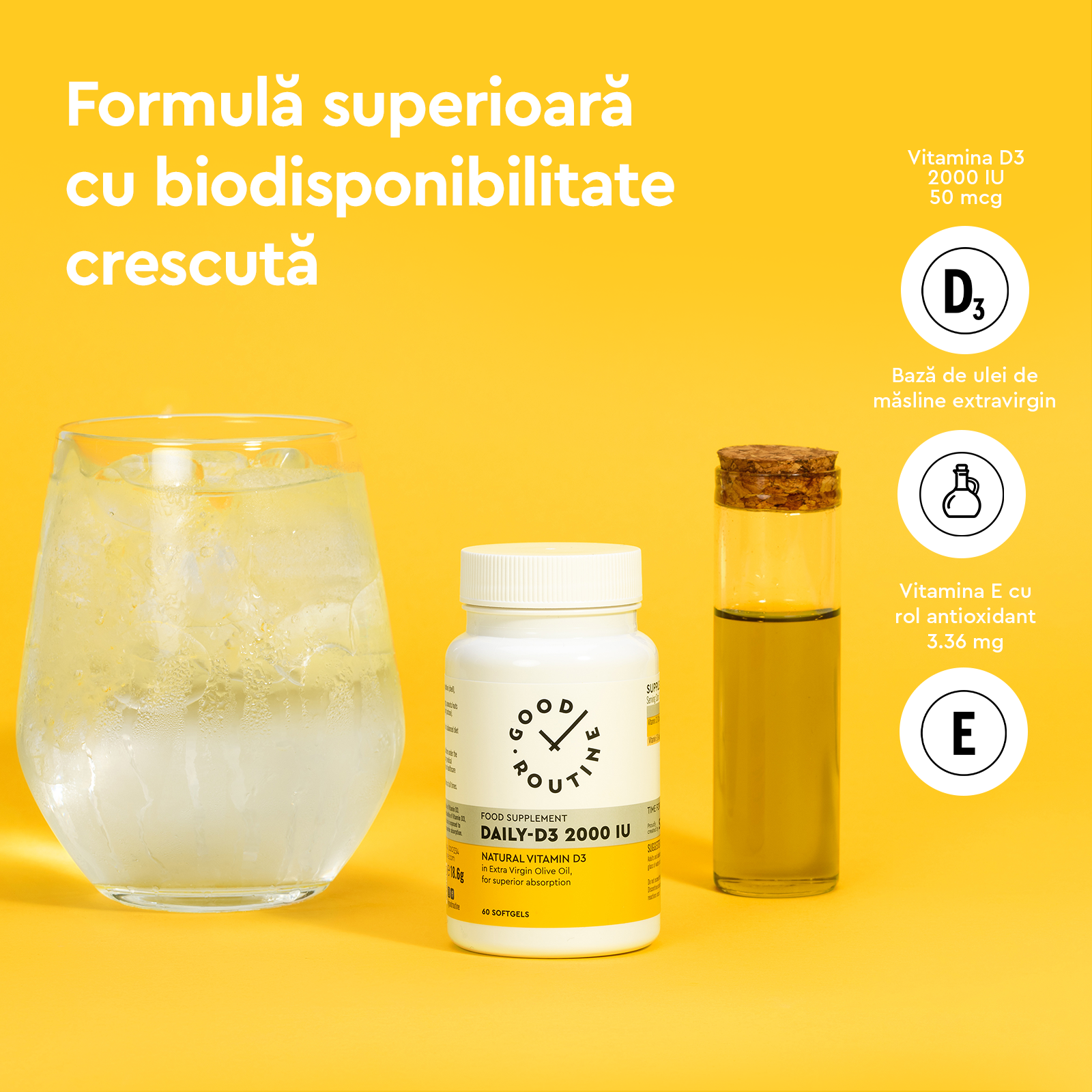 Good Routine Daily D3 Daily-D3 2000IU – GOOD ROUTINE – flacon cu 60 capsule gelatinoase moi ...