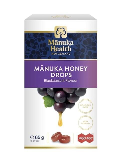 Bomboane cu miere de Manuka MGO 400+(coacaza neagra ), Manuka Health Noua Zeelanda, 65g