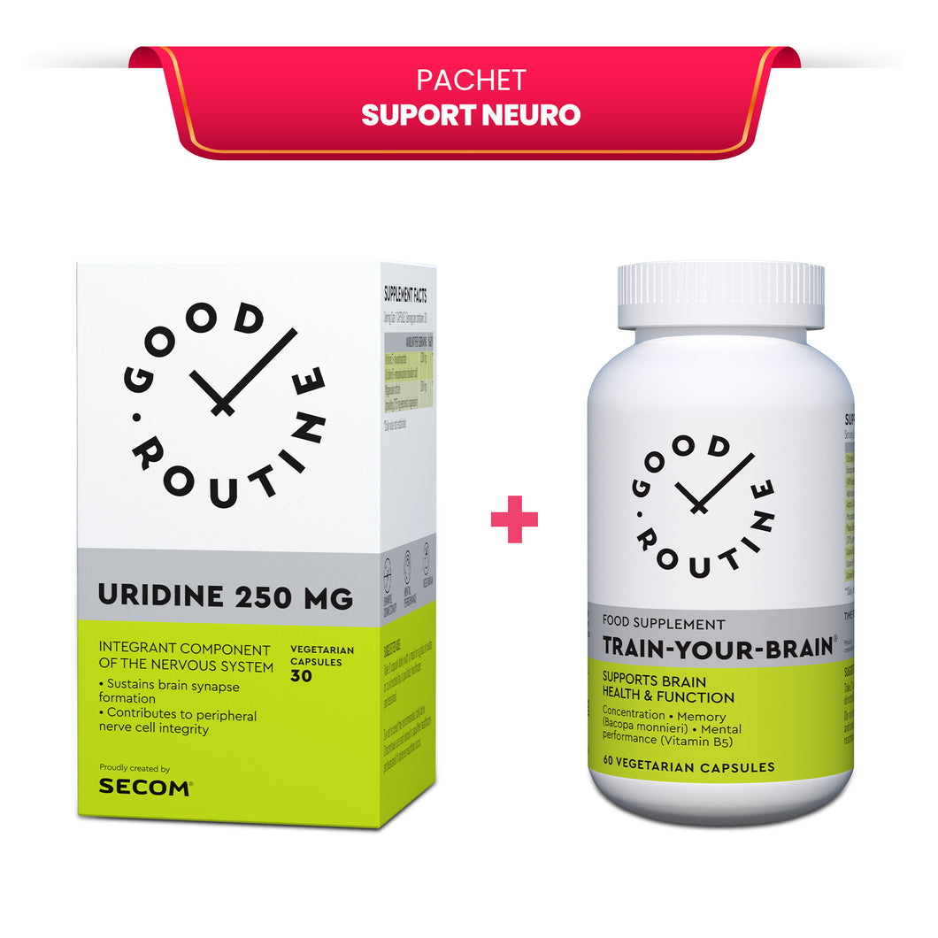 Pachet Suport Neuro: Uridine 250 mg + Train-Your-Brain® - Pret promotional